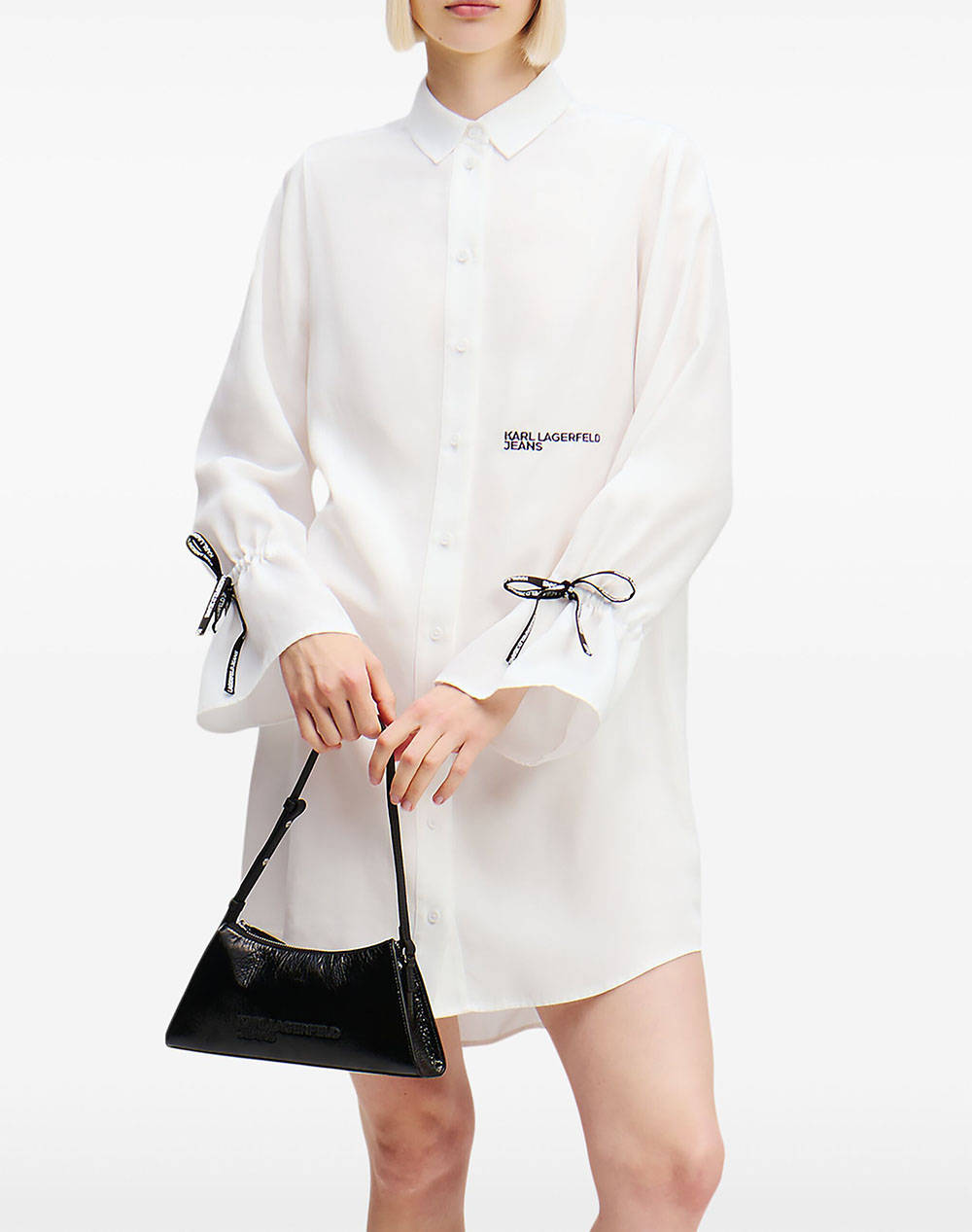 KARL LAGERFELD KLJ TIED SLEEVE DRESS