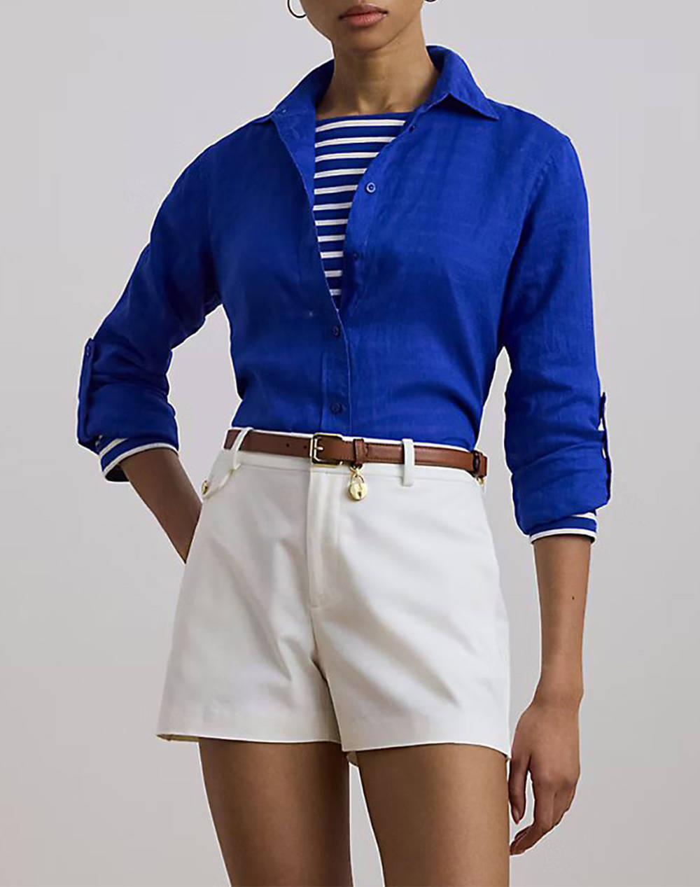 LAUREN RALPH LAUREN TISSUE LINEN-SHIRT