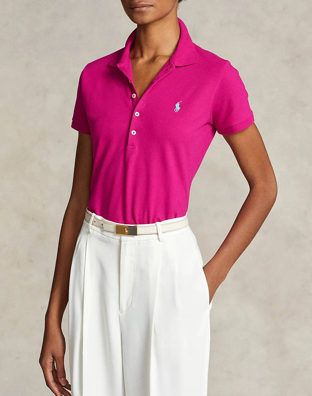 RALPH LAUREN JULIE POLO-SLIM-SHORT SLEEVE-POLO SHIRT