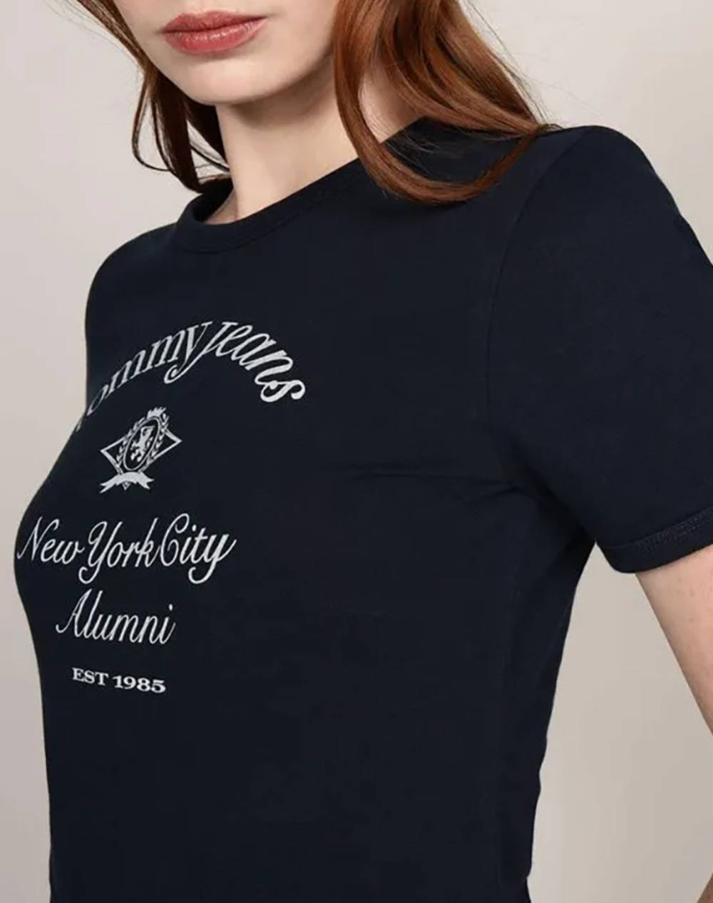 TOMMY JEANS TJW SLIM CREST NYC RINGER TEE