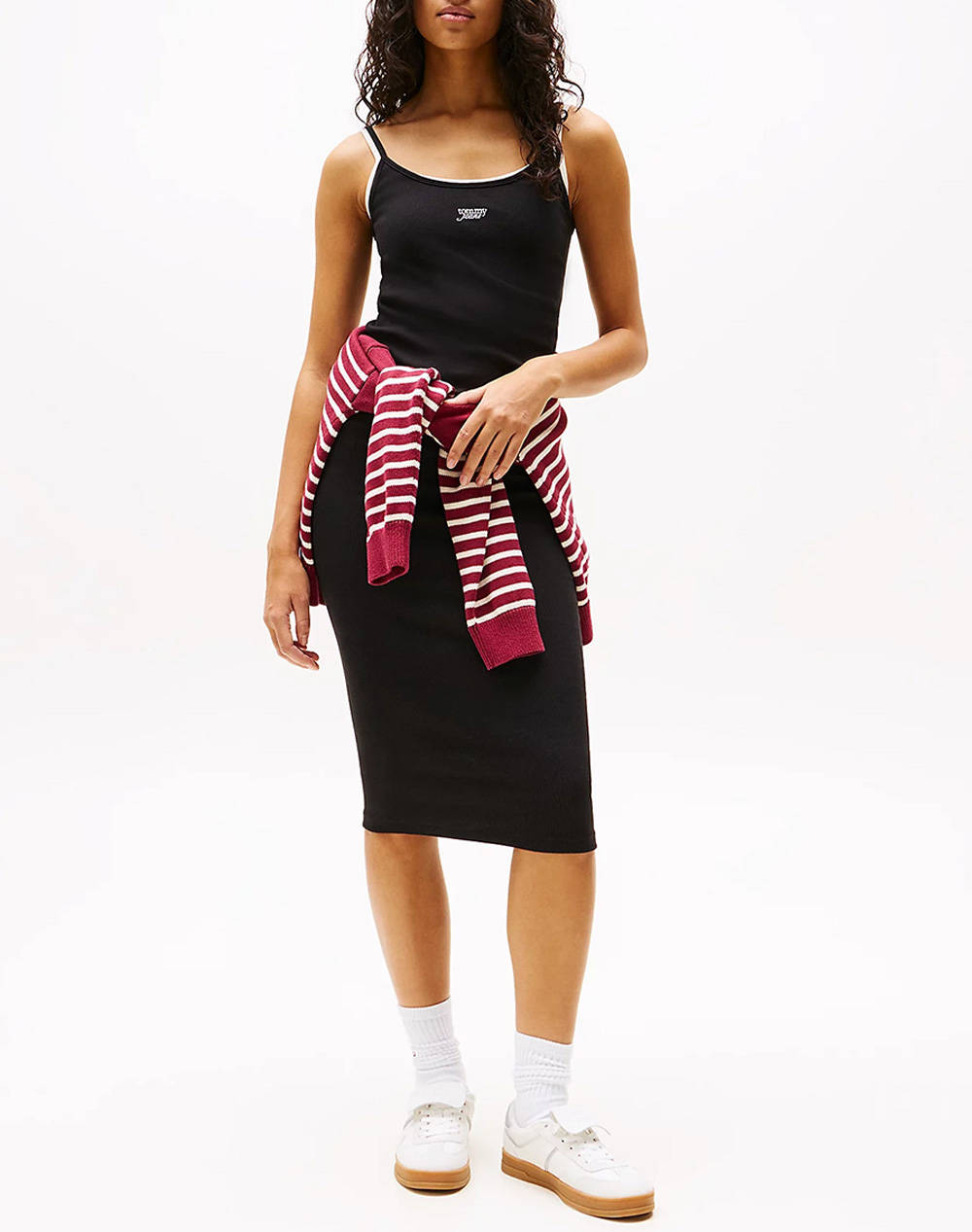 TOMMY JEANS TJW SCRIPT STRAP MIDI DRESS EXT