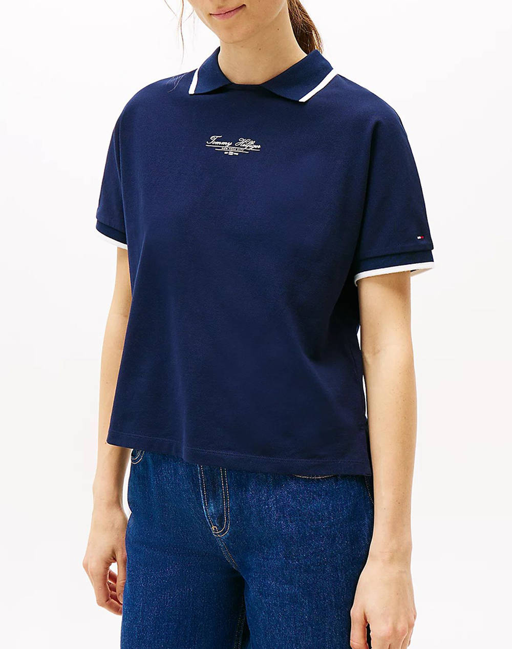 TOMMY HILFIGER SCRIPT CREW-NK POLO SS