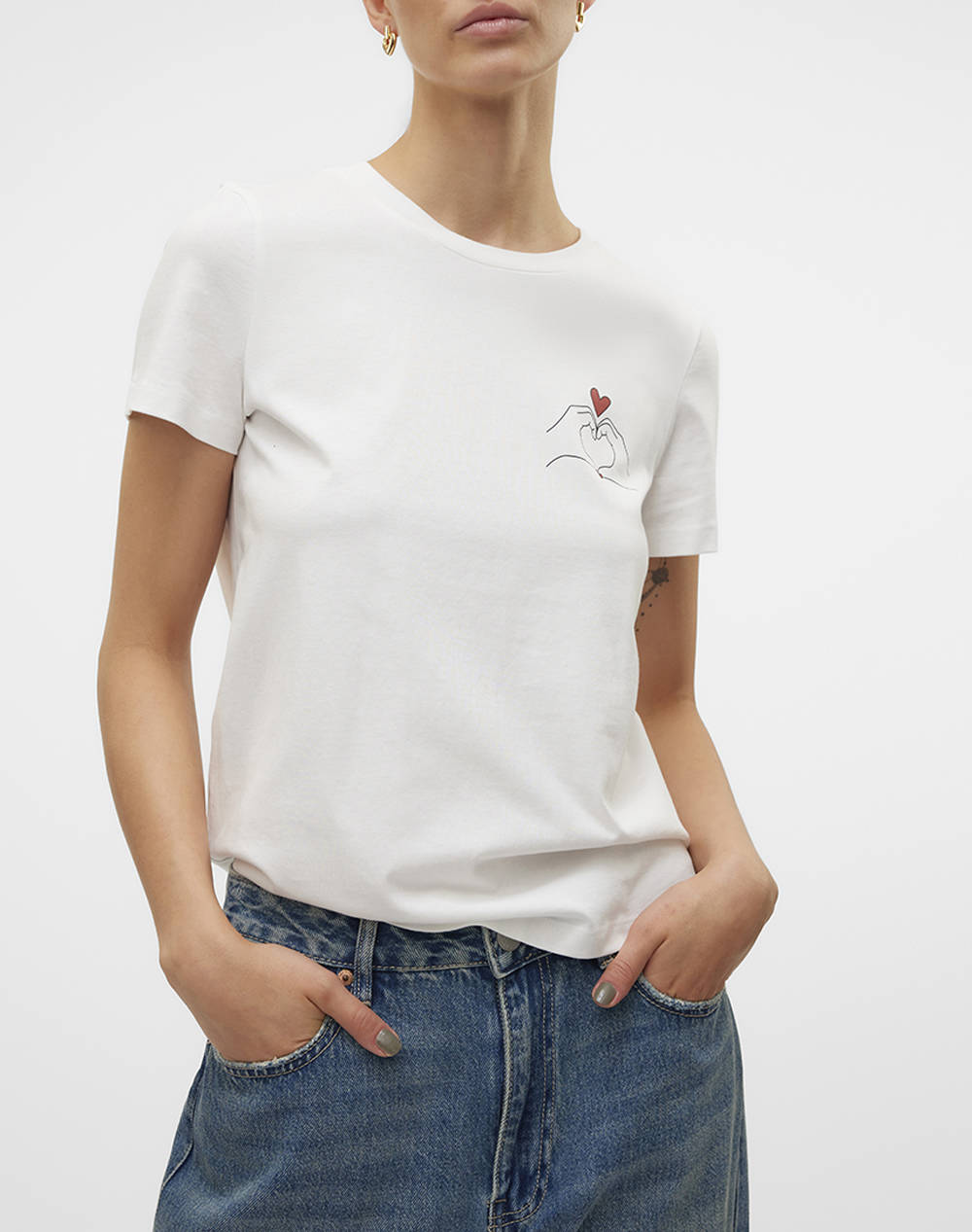 VERO MODA VMVIVA S/S O-NECK T-SHIRT JRS BTQ GA