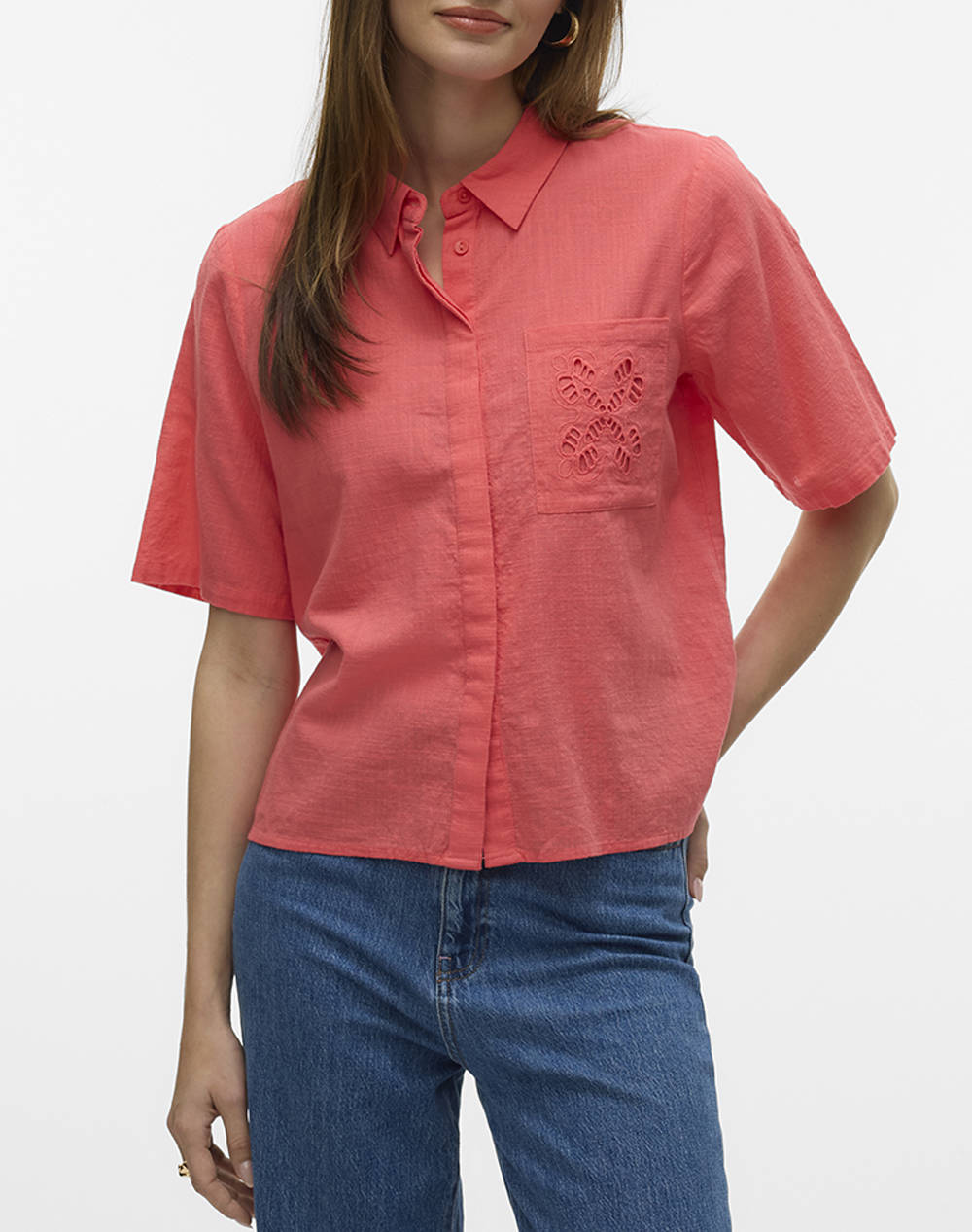 VERO MODA VMBARCY S/S SHIRT WVN BTQ GA