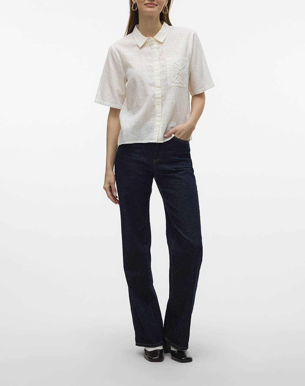 VERO MODA VMBARCY S/S SHIRT WVN BTQ GA