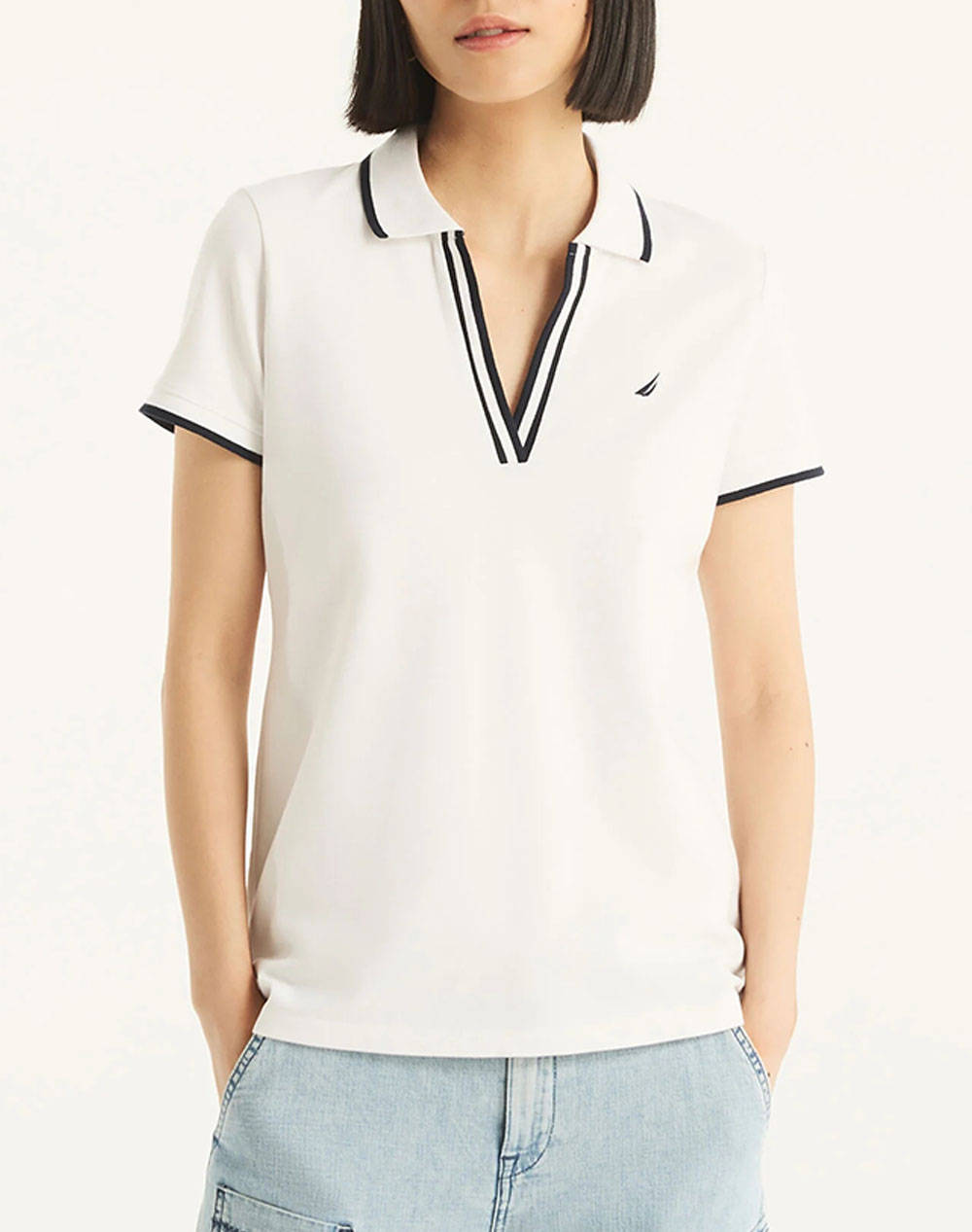 NAUTICA BLUZA POLO KM S/S TIPPED SPLIT NECK OCEAN POLO