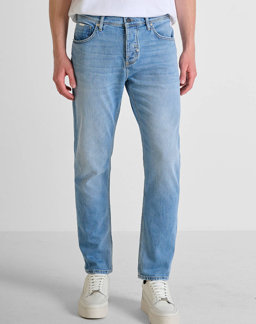 ANTONY MORATO MMDT00264FA7505751W02035 MIN OF 10 JEANS ARGON SLIM ANKLE LENGHT FIT IN BLUE DENIM PANTALONI DE BARBATI