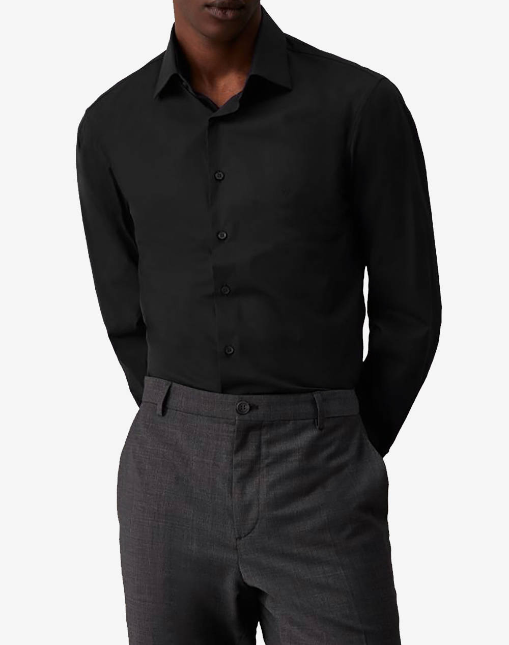 CALVIN KLEIN POPLIN STRETCH FITTED SHIRT