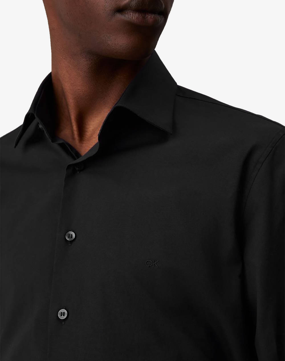 CALVIN KLEIN POPLIN STRETCH FITTED SHIRT