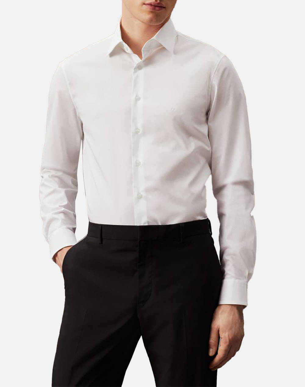 CALVIN KLEIN POPLIN STRETCH FITTED SHIRT