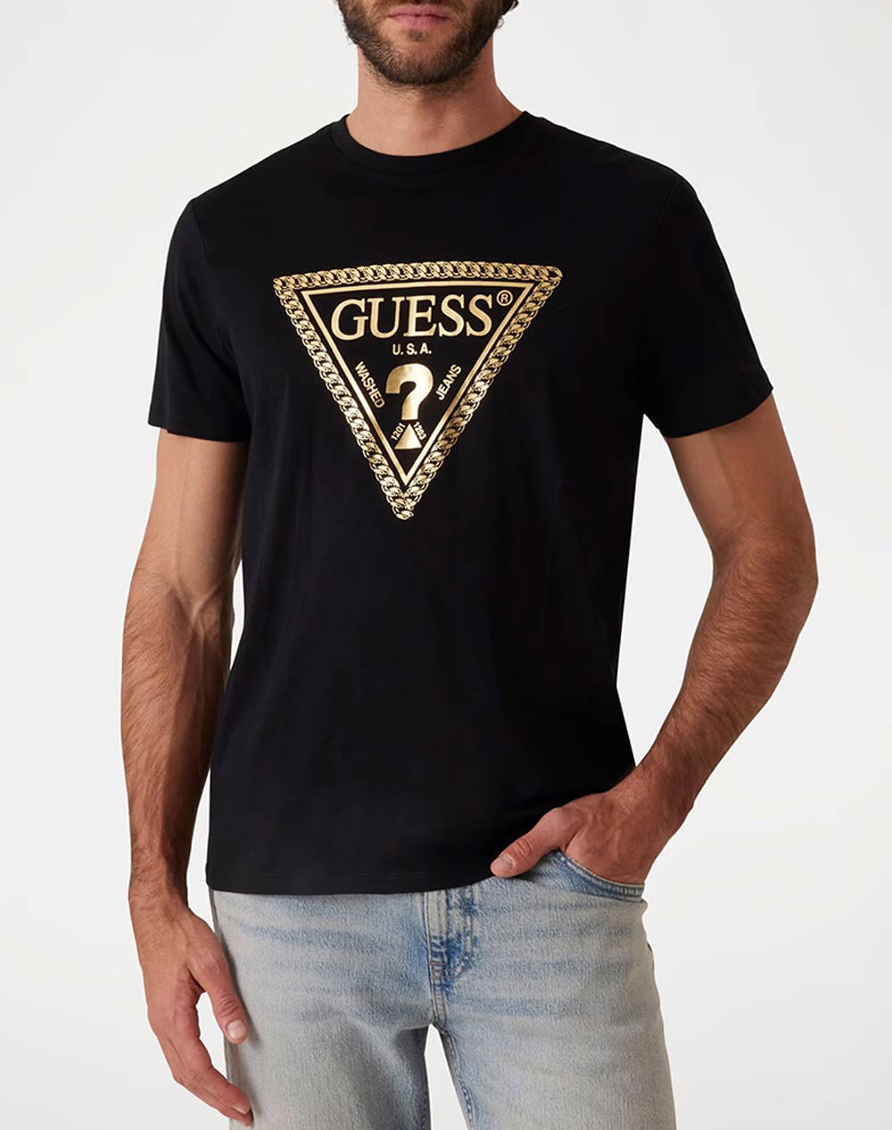 GUESS SS BSC CHAIN TRI LOGO TEE BLUZA DE BARBATI