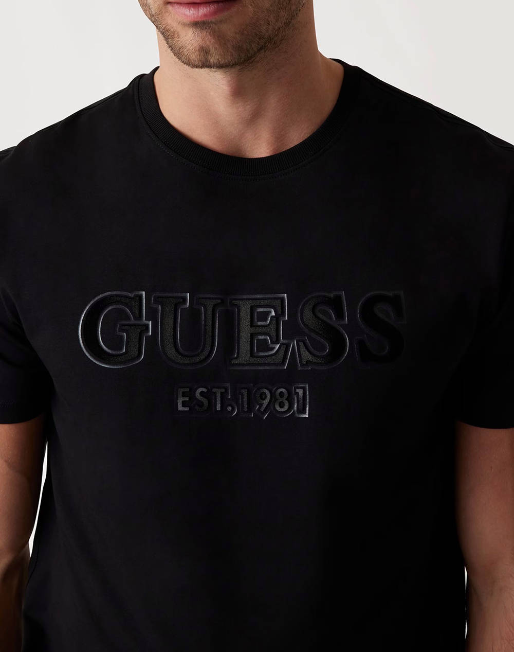 GUESS SS CN SPRAYED FLOCK LOGO TEE BLUZA DE BARBATI