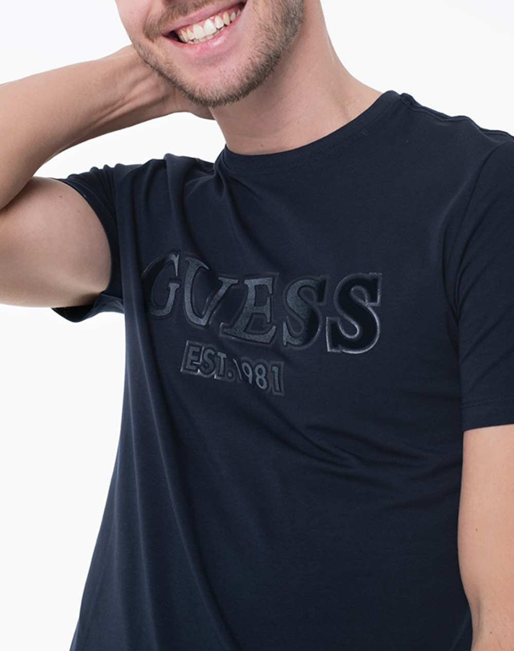 GUESS SS CN SPRAYED FLOCK LOGO TEE BLUZA DE BARBATI