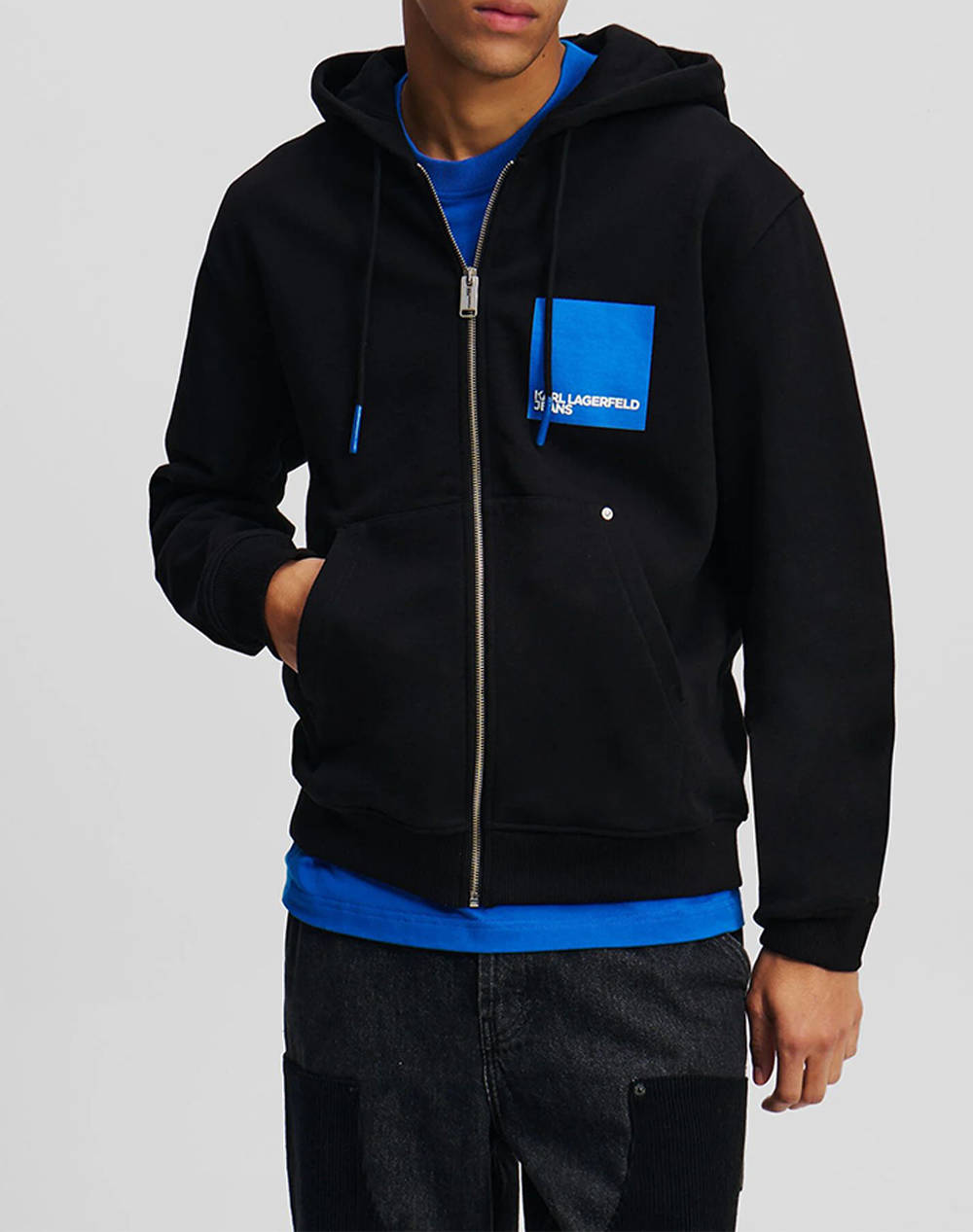 KARL LAGERFELD KLJ REG BOX LOGO ZIP HOODIE