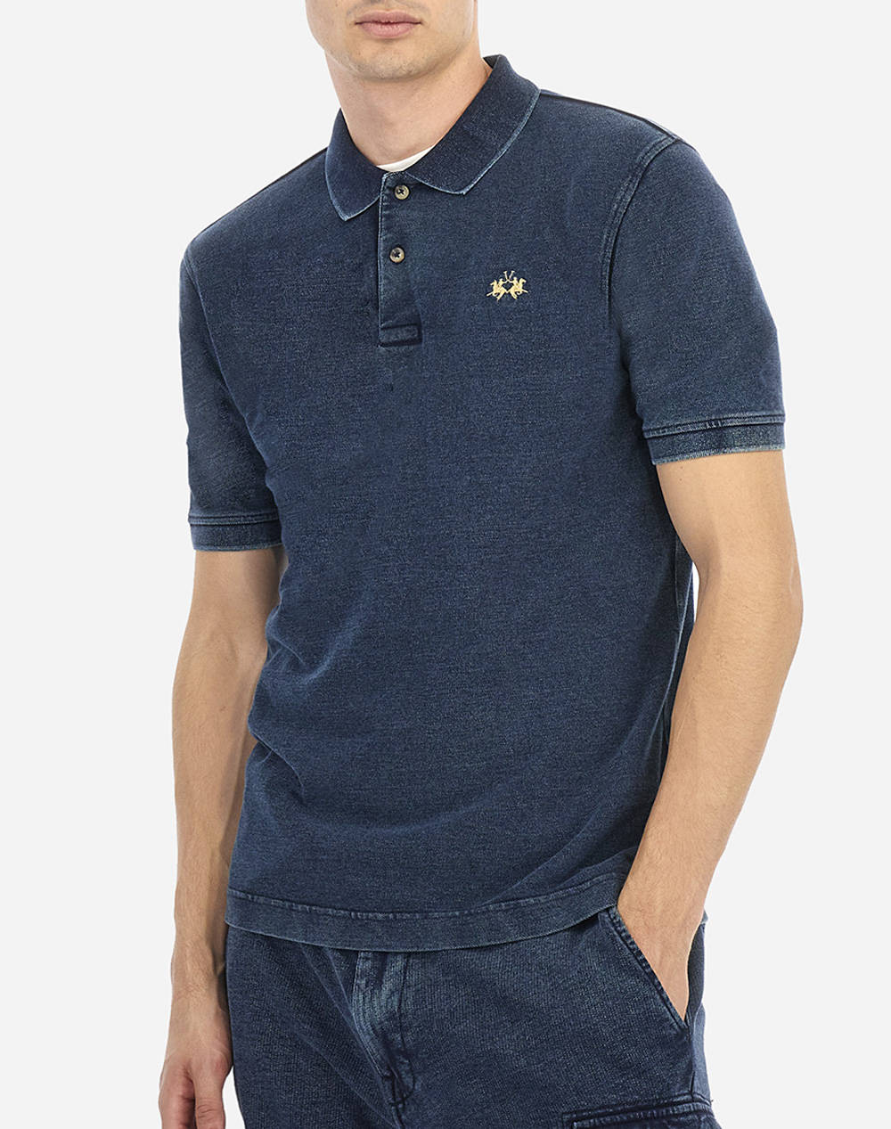 LA MARTINA BLUZA POLO KM MAN S/S POLO INDIGO PIQUET