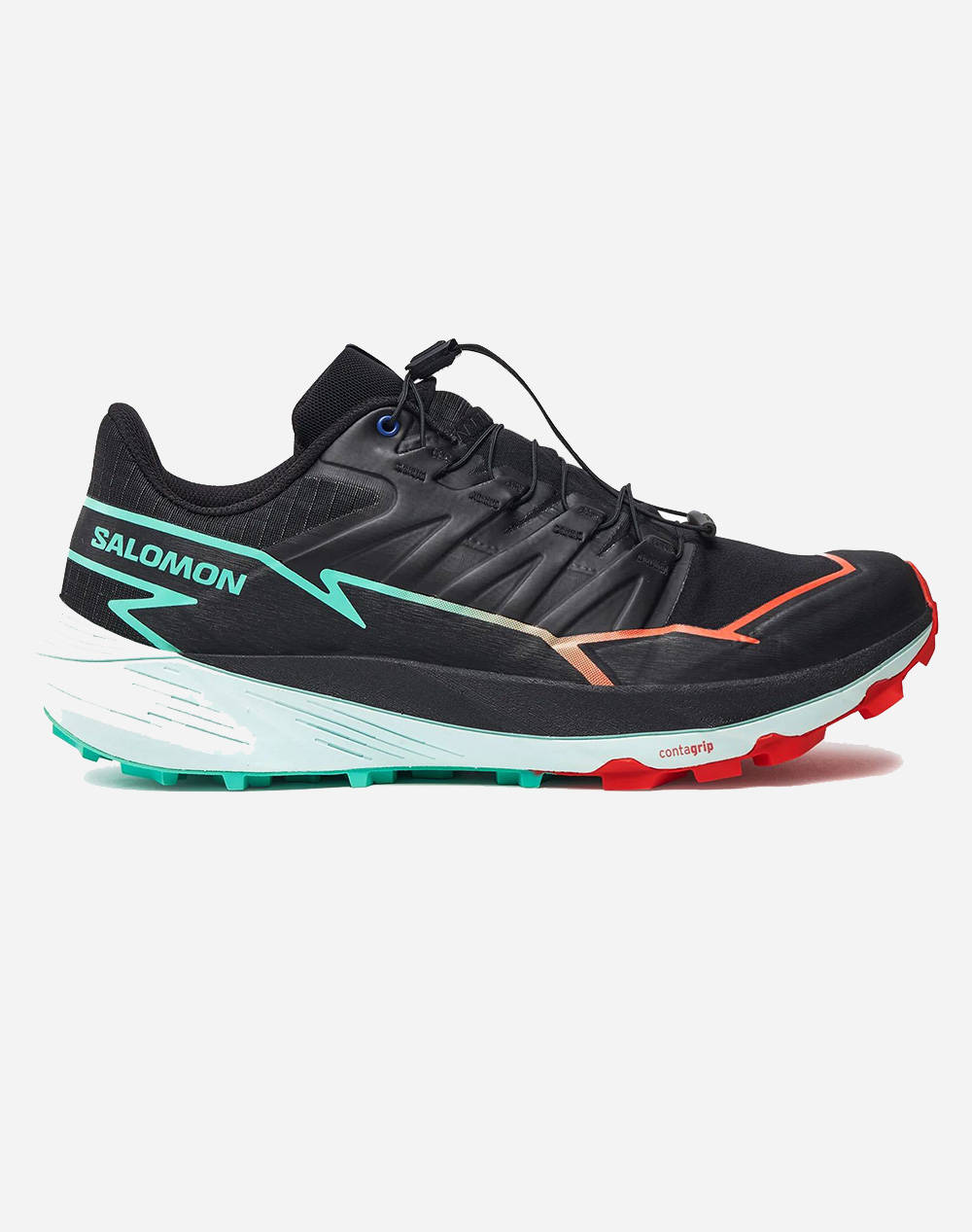 SALOMON TRAIL RUNNING - CROSS THUNDERCROSS BLACK / CHERRY TOMATO / ELECTRIC GREEN INCALTAMINTE DE BARBATI