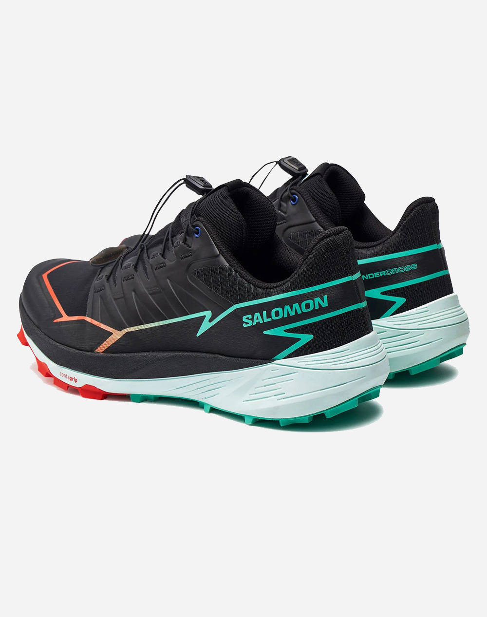 SALOMON TRAIL RUNNING - CROSS THUNDERCROSS BLACK / CHERRY TOMATO / ELECTRIC GREEN INCALTAMINTE DE BARBATI