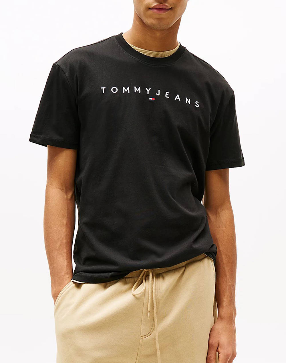 TOMMY JEANS TJM REG LINEAR LOGO TEE EXT