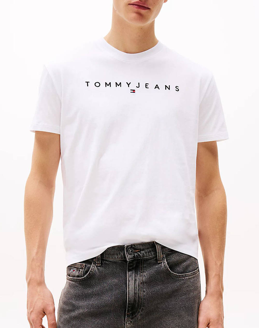 TOMMY JEANS TJM REG LINEAR LOGO TEE EXT