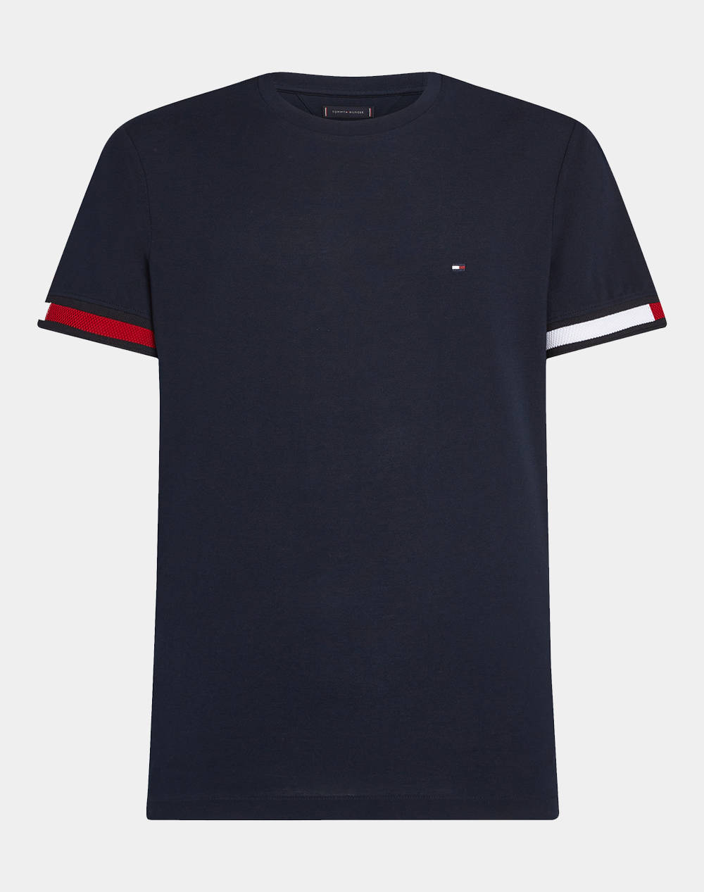 TOMMY HILFIGER GLOBAL STRIPE FLAG CUFF TEE