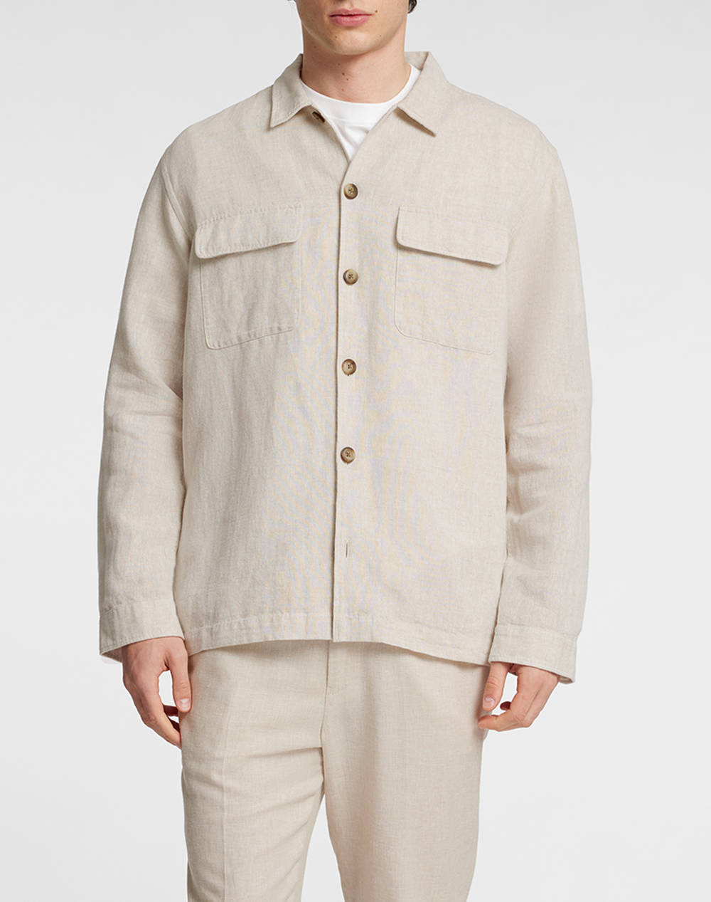 SELECTED SLH-LEROY LINEN BLEND OVERSHIRT LS NOOS