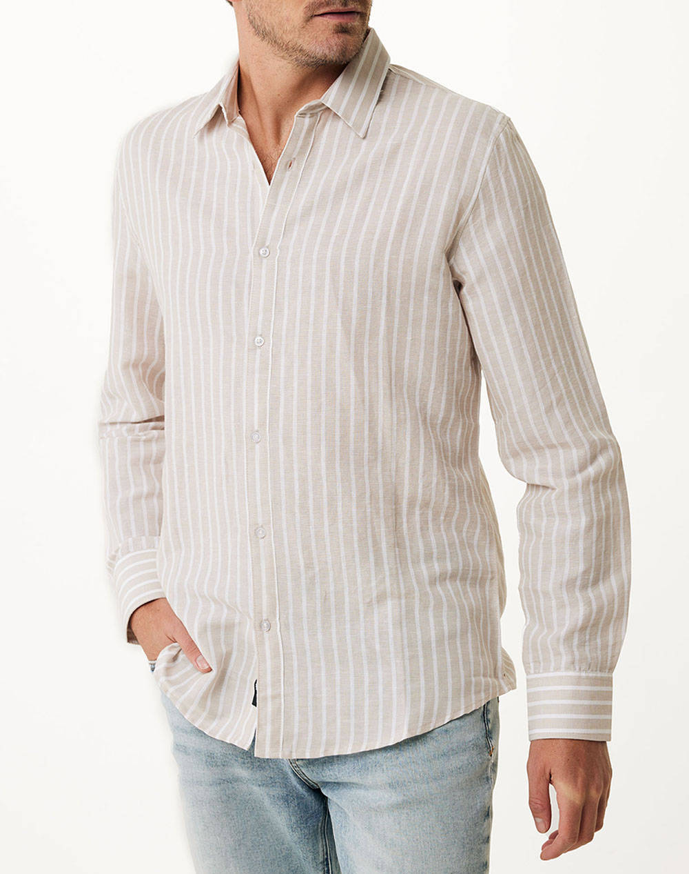 MEXX AIDEN Basic linen shirt striped