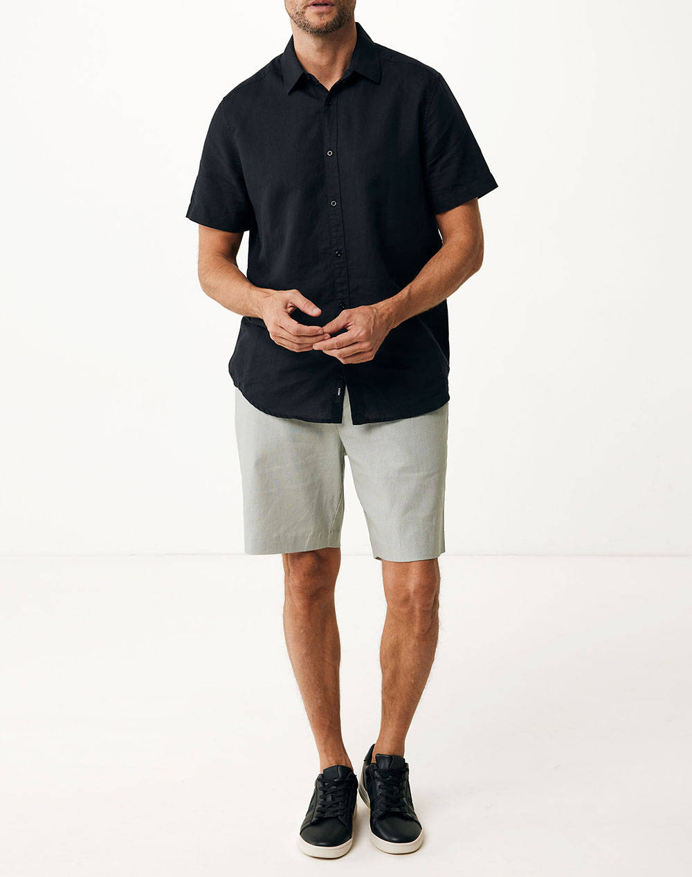 MEXX BRANDON Basic linen shirt short sleeve