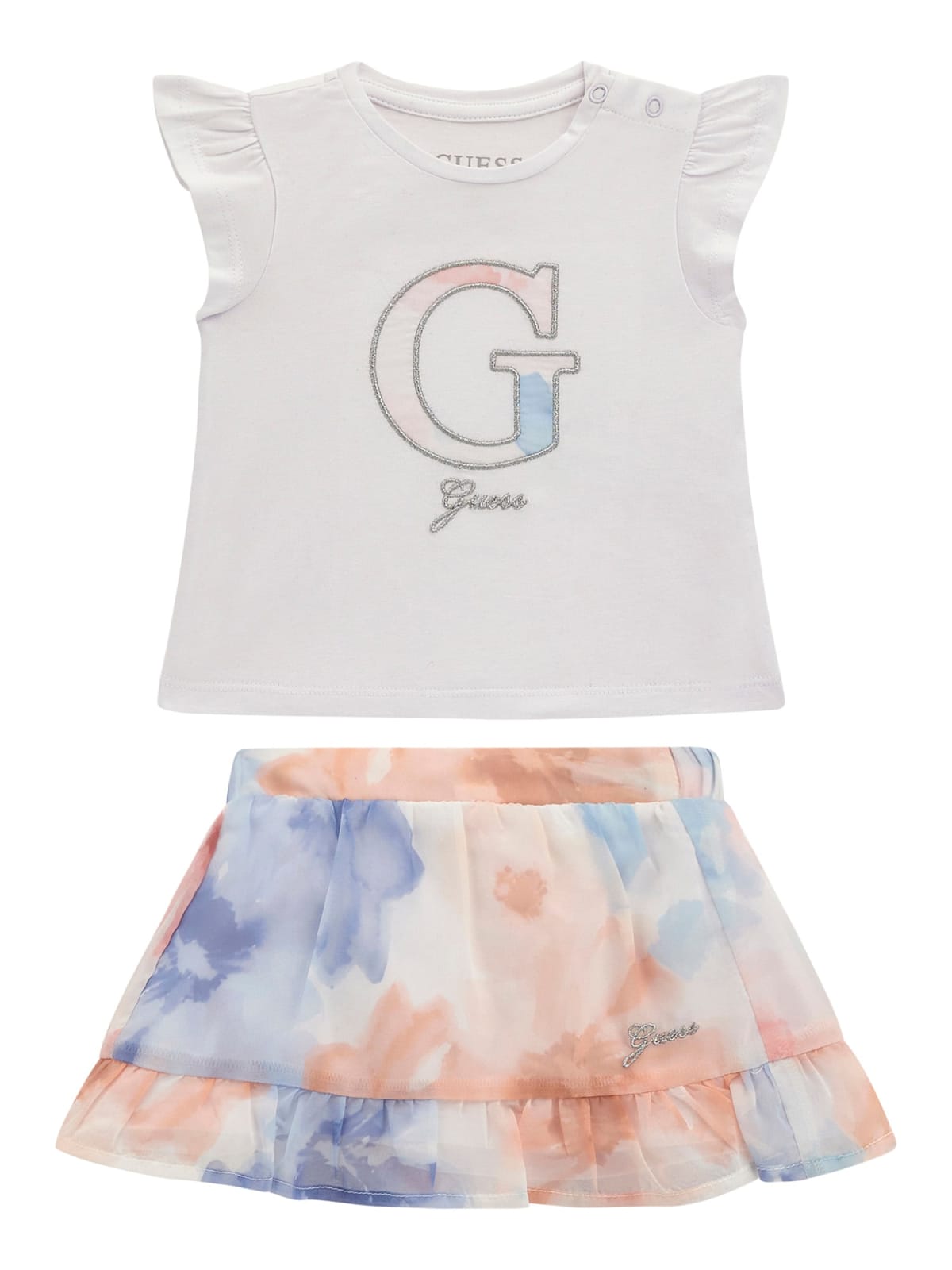 GUESS SET SS T-SHIRT+CHIFFON SKIRT SET COPII GIRL