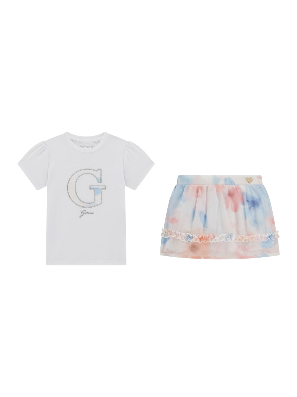 GUESS SET SS T-SHIRT+CHIFFON SKIRT SET COPII GIRL