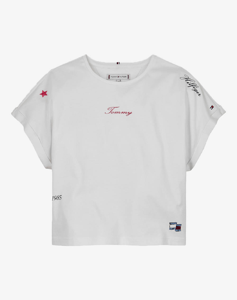 TOMMY HILFIGER STAR EMBROIDERED KNIT TOP SS