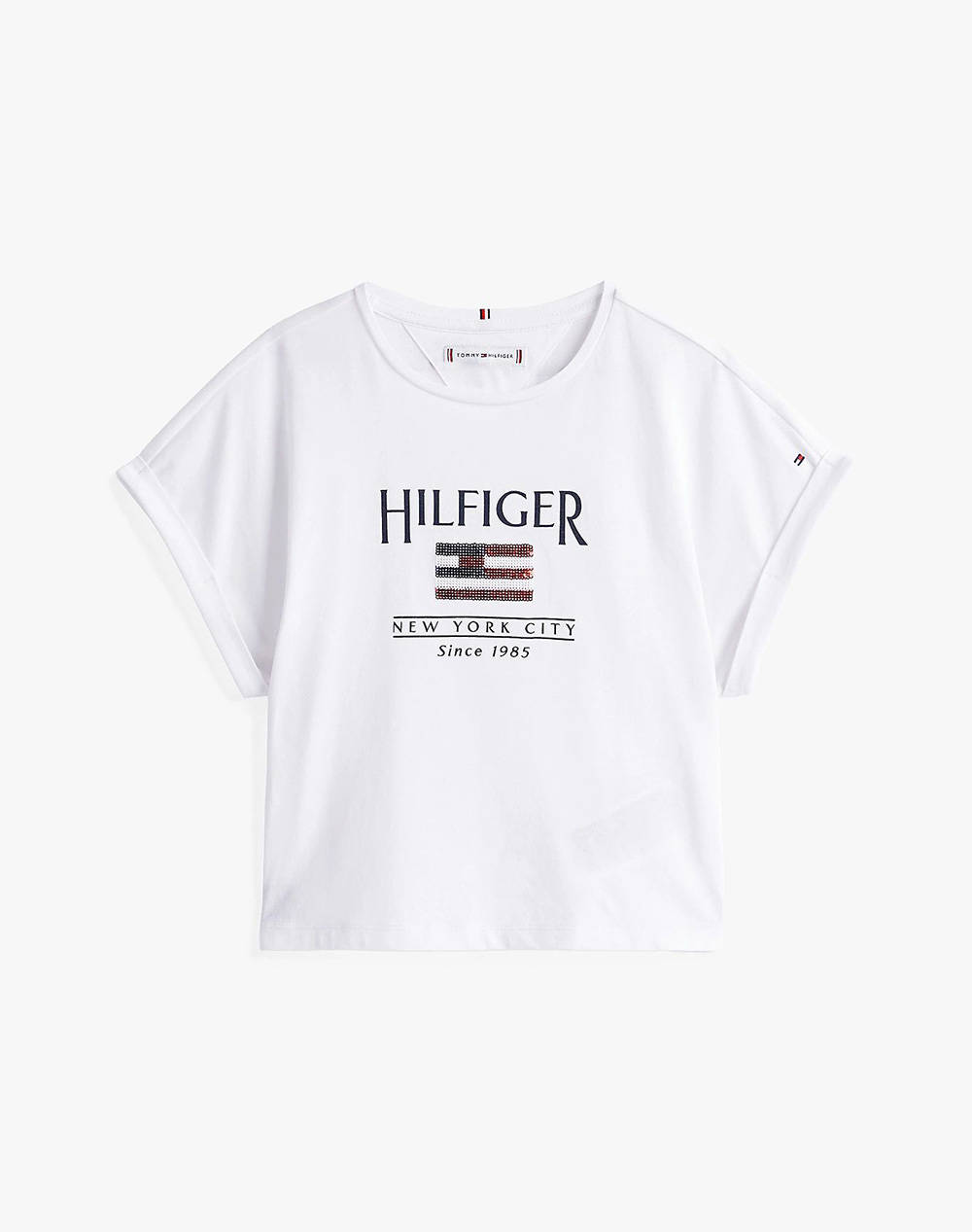 TOMMY HILFIGER HILFIGER SEQUINS FLAG TEE SS