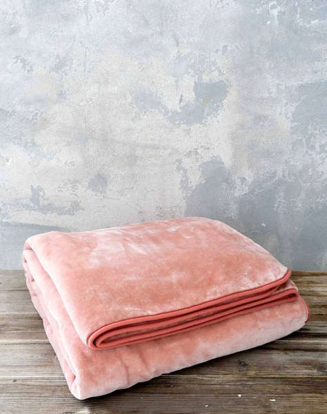 NIMA Patura catifelata 160x220 Coperta - Pink