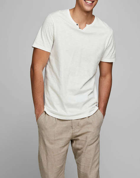 JACK&JONES JJESPLIT NECK TEE