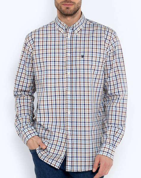 THE BOSTONIANS CAMASA MAVERICK FLAME REGULAR FIT MedCheck SLUB Button-down Regular Fit