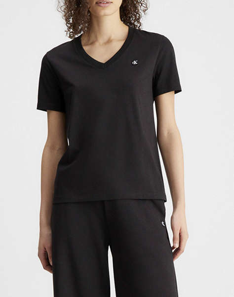 CALVIN KLEIN BLUZA CK EMBRO BADGE V-NECK TEE