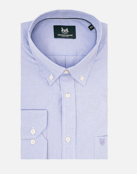 THE BOSTONIANS CAMASA CHESTER POPLIN REGULAR FIT MiniCheck POPLIN Button-down Regular Fit