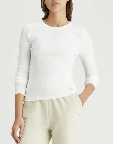 CALVIN KLEIN WOVEN LABEL RIB LONG SLEEVE