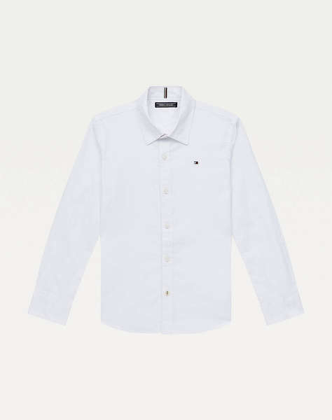 TOMMY HILFIGER SOLID STRETCH POPLIN SHIRT L/S