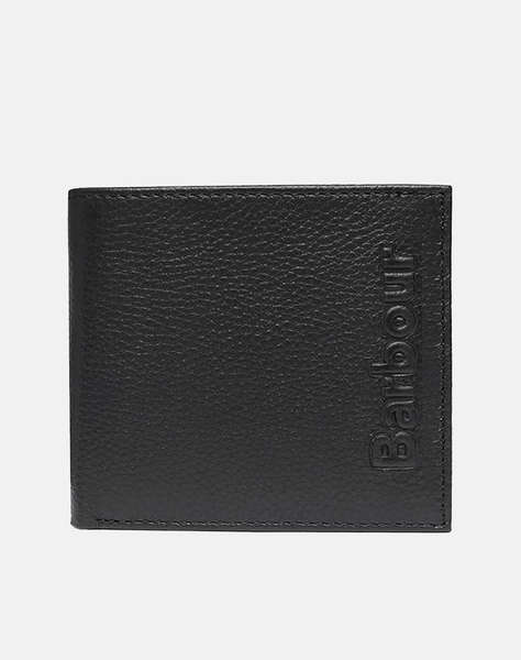 BARBOUR LOGO LEATHER BILLFOLD WALLET PORTOFEL ( Dimensiuni: 11 x 10 cm.)