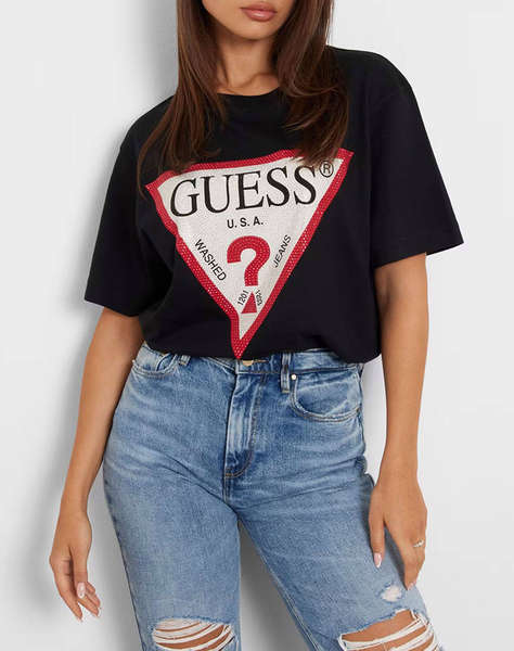 GUESS SS CN SHINY TRIANGLE TEE BLUZA DE DAMA