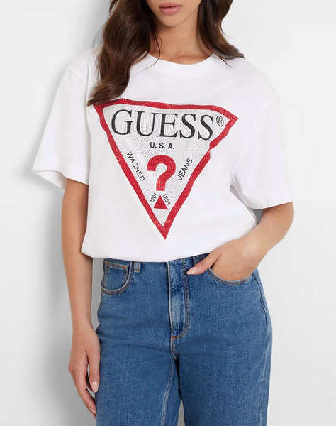 GUESS SS CN SHINY TRIANGLE TEE BLUZA DE DAMA