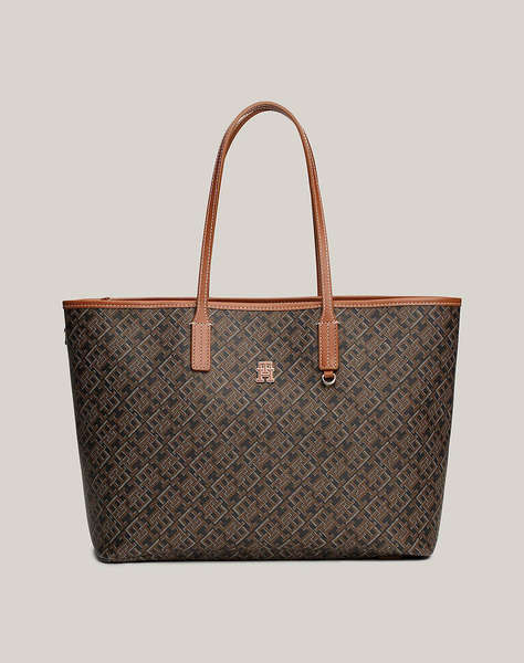 TOMMY HILFIGER TH MONOPLAY LEATHER TOTE ( Dimensiuni: 43 x 27 x 14 cm.)