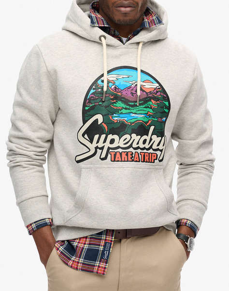 SUPERDRY TRAVEL POSTCARD GRAPHIC HOOD HANORAC DE BARBATI