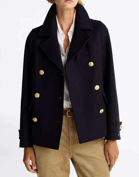 TOMMY HILFIGER WOOL BLEND DB PEACOAT