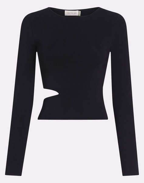 CALVIN KLEIN CUT OUT DETAIL LS SWEATER TOP