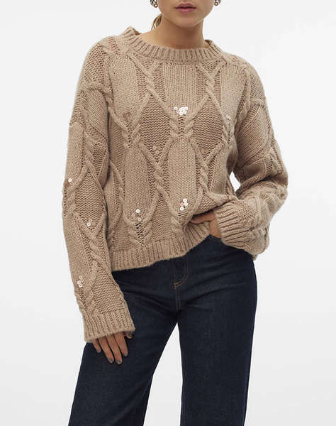 VERO MODA VMUNA LS O-NECK PULLOVER GA