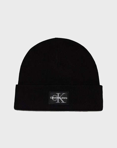 CALVIN KLEIN MONO LOGO PATCH BEANIE WARM