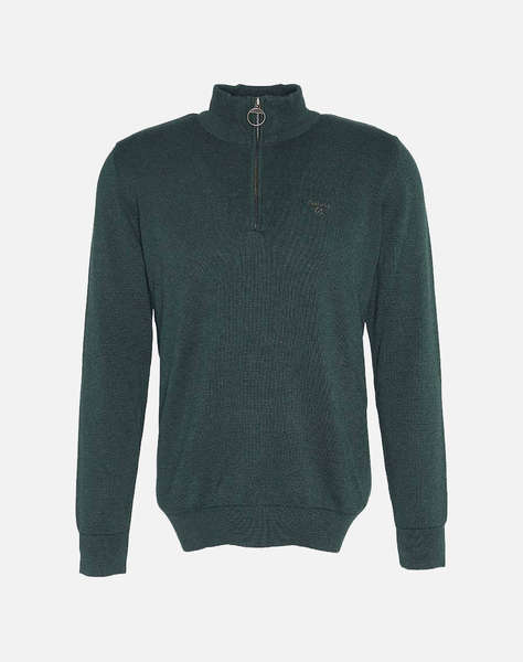 BARBOUR PIMA COTTON HALF ZIP KNITTED JUMPER TRICOTAT