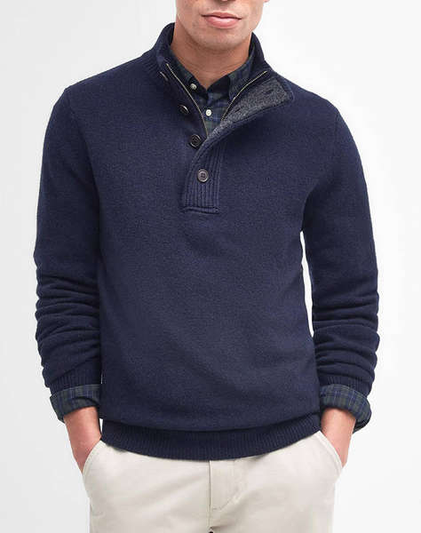 BARBOUR ESSENTIAL PATCH HALF ZIP KNITTED JUMPER