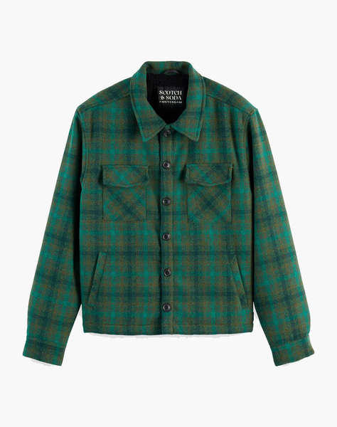 SCOTCH&SODA TEDDY LINED CHECKED OVERSHIRT